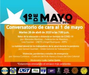 Organizaciones se unen para celebrar 1 de mayo de manera virtual